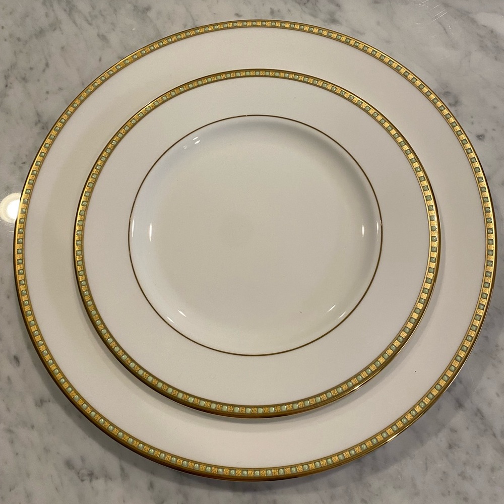 Lenox Beaded Jewel pattern dinner and salad plate